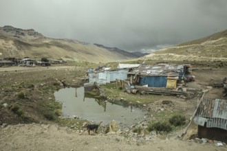 Huts of a miners' settlement, Ticlio, Peru, South America