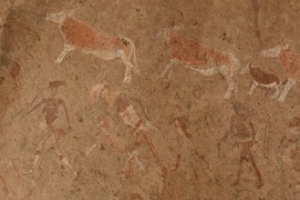 Rock paintings, Tsisab gorge, Brandberg, Erongo region, Namibia, Africa