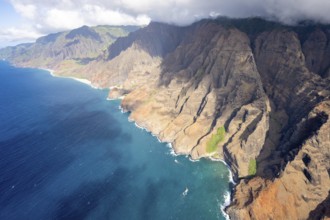 Aerial view Napali Coast, Kauai, Hawaii, USA, North America