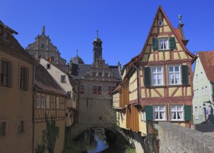 The Malerwinkelhaus with a view of the Main Gate on Breitbach, Marktbreit town, Litzingen district,