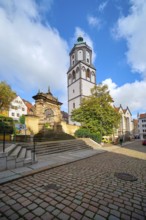 Clothmaker's Gate and late Gothic Church of Our Lady, Old Town, Meißen, Saxony, Germany, Europe