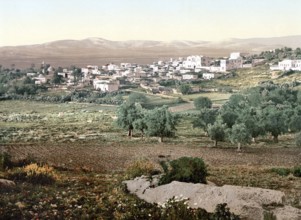 General view of Jenin, Holy Land, Israel, c. 1890, Historic, digitally restored reproduction from a