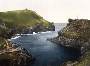 Harbour and view of Boscastle, coastal town of the parish of Forrabury in the north of the English