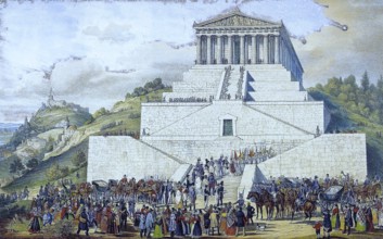 The inauguration of the Walhalla, 1842, near Donaustauf, district of Regensburg, Upper Palatinate,