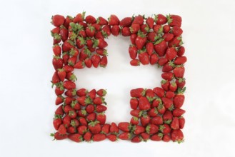 Strawberries in cross shape, cross-shaped, cross