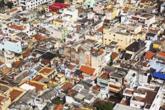 Typical ndian city houses view from above. Tiruchirappalli (Trichy), aerial view. Tamil Nadu,