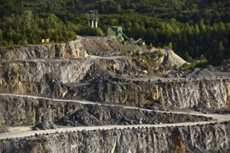 Limestone quarry, Hönnetal, Balve, Sauerland, North Rhine-Westphalia, Germany, Europe