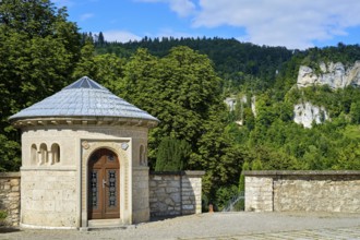 Haber family burial ground on the forecourt of the monastery church of the Archabbey of St. Martin