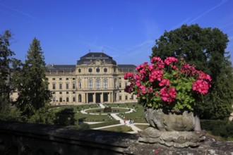 Old town of Würzburg, the Würzburg Residence, view from the courtyard garden, UNESCO World Heritage