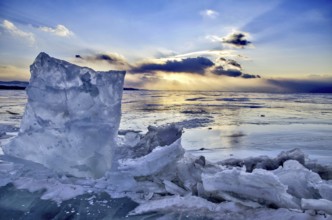 Ice, Lake Baikal, Olkhon Island, Pribaikalsky National Park, Irkutsk Province, Siberia, Russia,