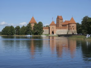 The Trakai Water Castle in Lake Galve. The complex is one of the most famous sights in Lithuania