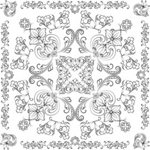 Hand drawn seamless floral pattern on a white background, vector textile template