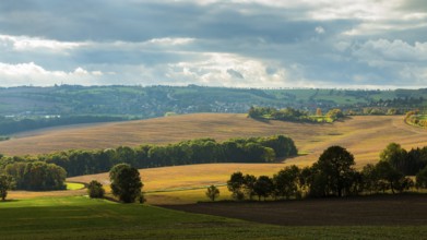 Autumnal field landscape near Possendorf in the Eastern Ore Mountains