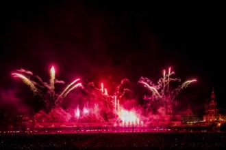 Light and Fire Shohw for the Day of German Unity in Dresden