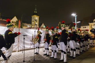 Miners pay their respects on the Schlossplatz