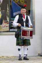 Bagpiper, musician, music concert, kilt, Sigmaringen, Baden-Württemberg, Germany, Europe