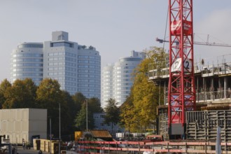 Construction site of Münster University Hospital, UKM, Münster, Westphalia, North Rhine-Westphalia,