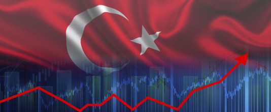 Rise of the Turkish economy on the graph. Turkey economy recovery graph. Graph of the growth of the