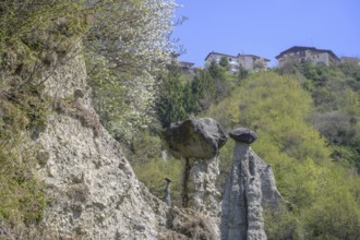 Earth pyramids of, Zone, Province of Brescia, Italy, Europe