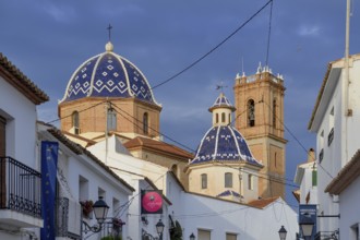 Dome of the Church of Nuestra Señora del Consuelo, blue hour, Altea, Costa Blanca, Alicante