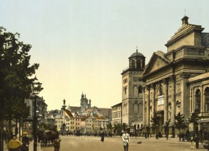 St. Anne's Catholic Church, St. Anne's Church in Warsaw, Poland, c. 1890, Historic, digitally