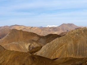 Yellow mountains in the highlands of Tibet, China, Asia