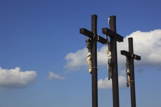 The three crosses on the Kreuzberg near the city of Bischofsheim an der Rhön, Rhön-Grabfeld