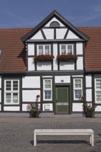 Half-timbered house, Warnemünde, Rostock, Mecklenburg-Western Pomerania, Germany, Europe