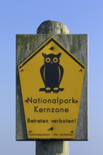 No admittance sign at the Western Pomerania Lagoon Area National Park, Mecklenburg-Western