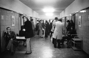 Unemployed at the labour office on 18.11.1974 in Gelsenkirchen, Germany, Europe