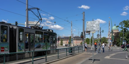 Tramway, stop at the main station, Potsdam, Brandenburg, Germany, Europe