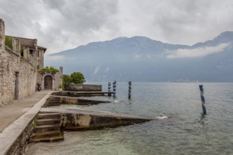 Limone sul Garda, Lake promenade, Lake Garda, Province of Brescia, Lombardy, Italy, Europe