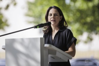 Annalena Bärbock (Bündnis 90/Die Grünen), Federal Foreign Minister, pictured at a commemorative