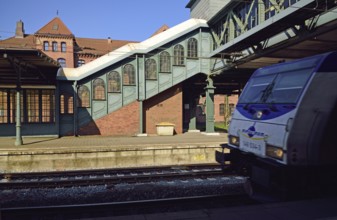 Europe, Germany, Hamburg, Harburg, railway station, platform, old staircase, Hamburg, Hamburg,