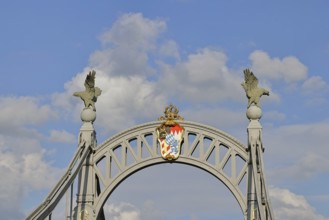 Salzach bridge, Art Nouveau, over Salzach, pillars from the Bavarian side, Laufen an der Salzach,