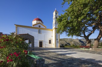 Mountain village of Lakkoi with Agios Antonios church, Crete, Greece, Europe