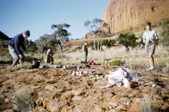 Expedition of the Melbourne Grammar School, Northern Territory, Australia, 1956 Boys at the Olgas,