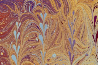 Abstract marbling floral pattern for fabric, tile design. background texture