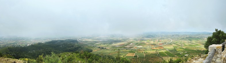 View from the mountains in Spain. Panoramic landscape