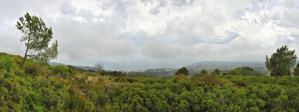 View from the mountains in Spain. Panoramic landscape