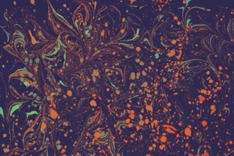 Abstract marbling floral pattern for fabric, tile design. background texture