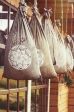 Hanging Sacks With Meal