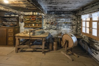 Historic sewing and mending room, Bregenzerwald farmhouse from the 18th century, Bezau local