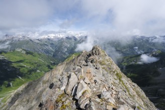 Mountain panorama, view from the summit of the Lasörling to the mountains of the Venediger Group,