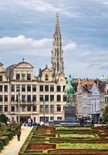 Mont des Arts, a popular, historic square with a view of the King Albert Monument and the Gothic