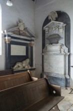 Family memorial monuments including to Thomas Jermyn aged 15, died 1692, Church of Saint Nicholas,