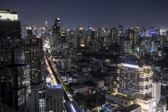 View over the skyline from the T-One Building, Sukhumvit Road, Phra Khanong neighbourhood, Bangkok,