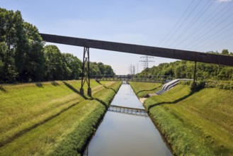 30.07.2022, Gelsenkirchen, North Rhine-Westphalia, Germany, Nordsternpark, here the river Emscher.