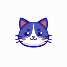 A simple cartoon cat with a white background, AI generated