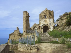 Ruins of the Church of Saint Francis of Assisi and Amantea Castle, Amantea, Tyrrhenian Sea,